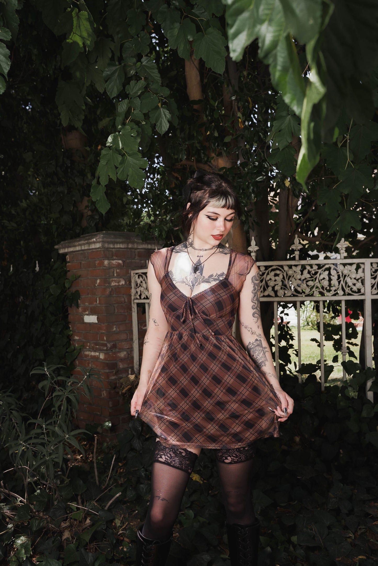 Sweetheart Plaid Mini Dress