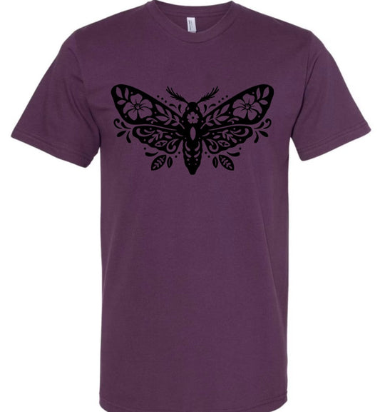 Floral Moth - PLUM - T-Shirt