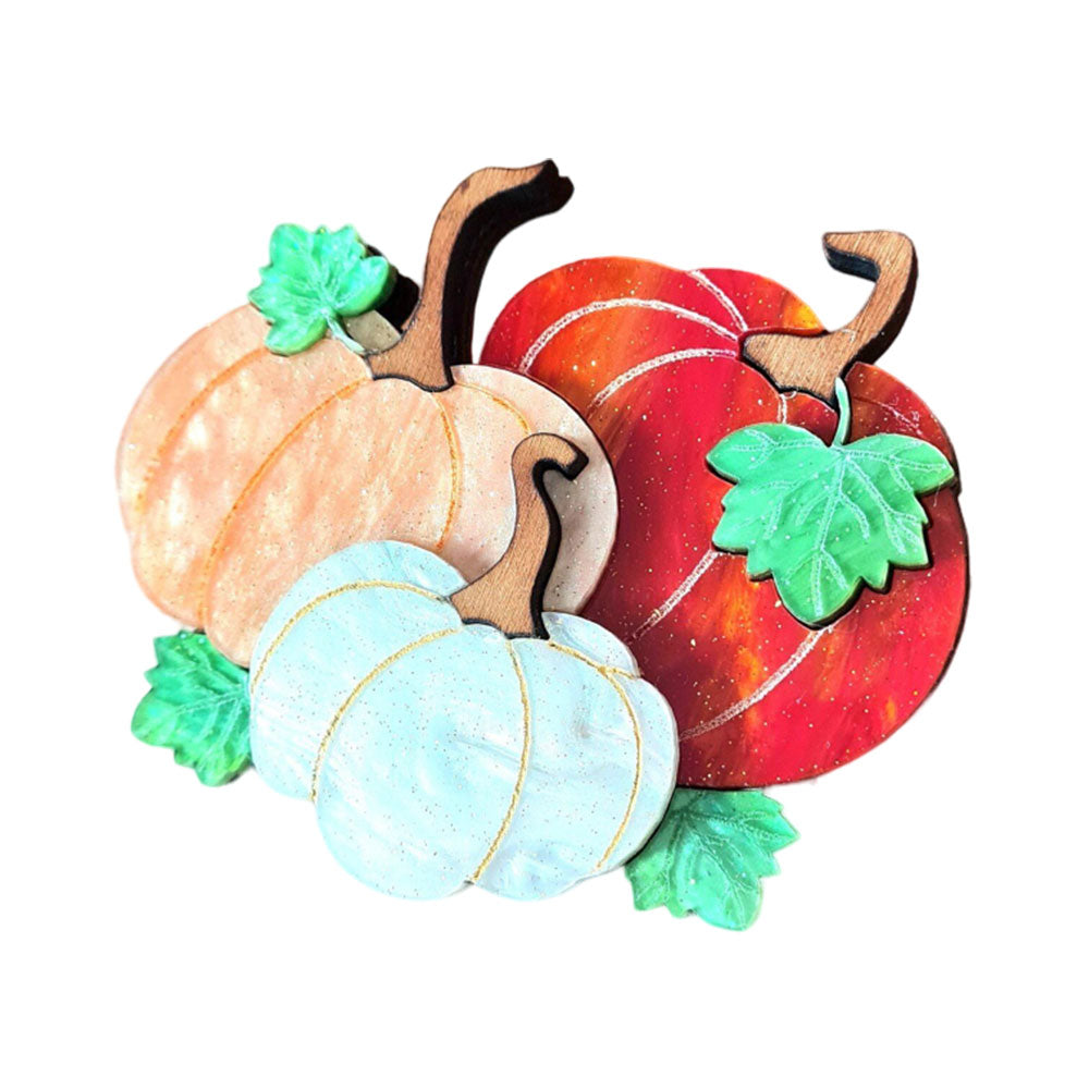 Pumpkin Patch Brooch by Cherryloco