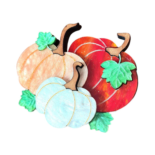 Pumpkin Patch Brooch by Cherryloco