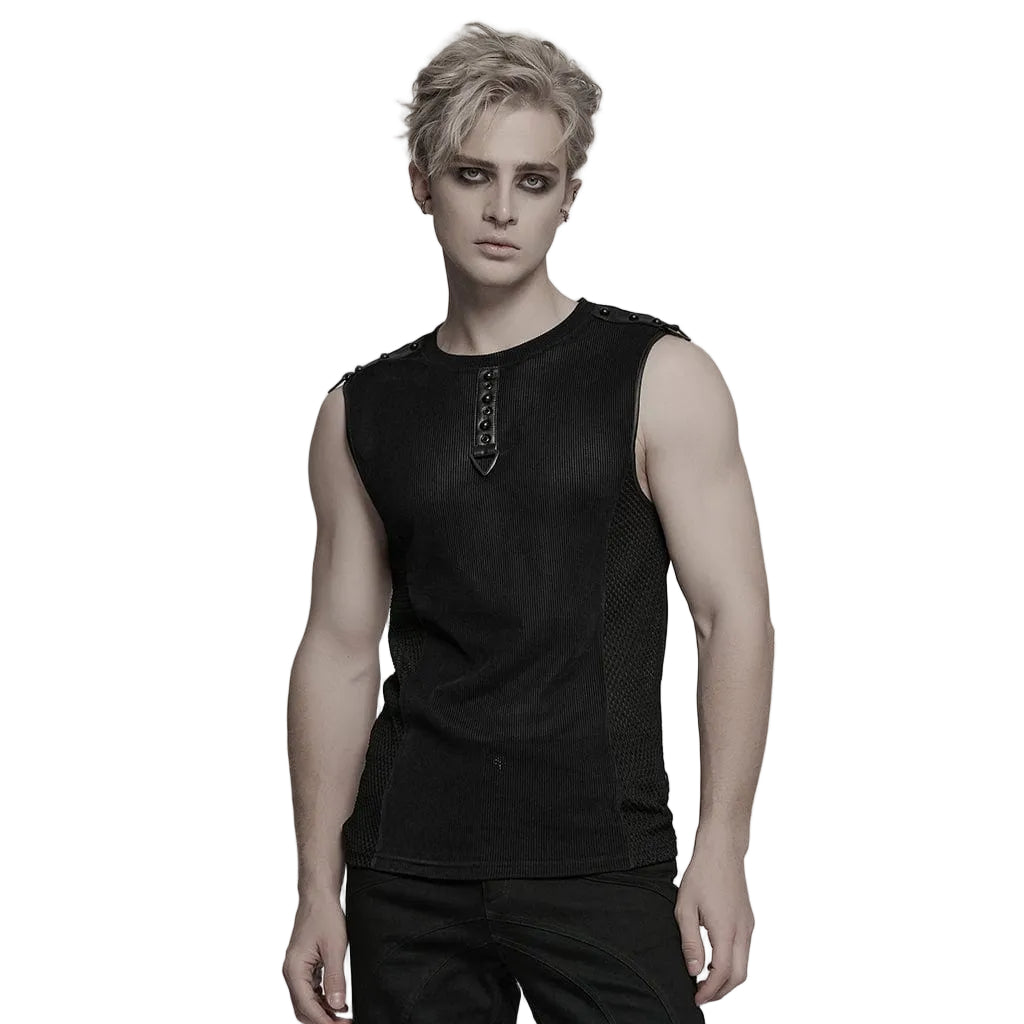 Black Static Sheer Mesh Vest