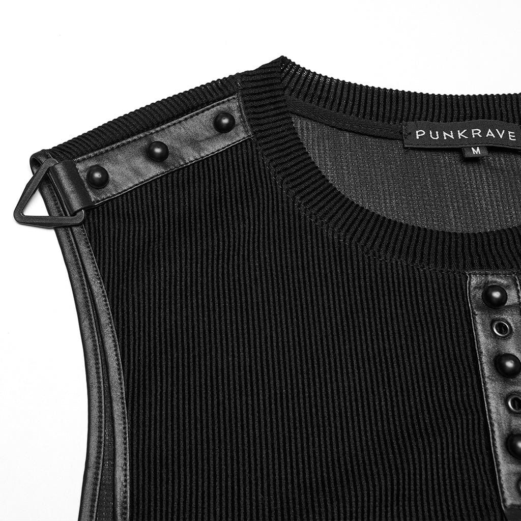 Black Static Sheer Mesh Vest