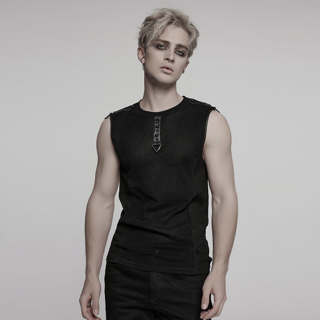 Black Static Sheer Mesh Vest