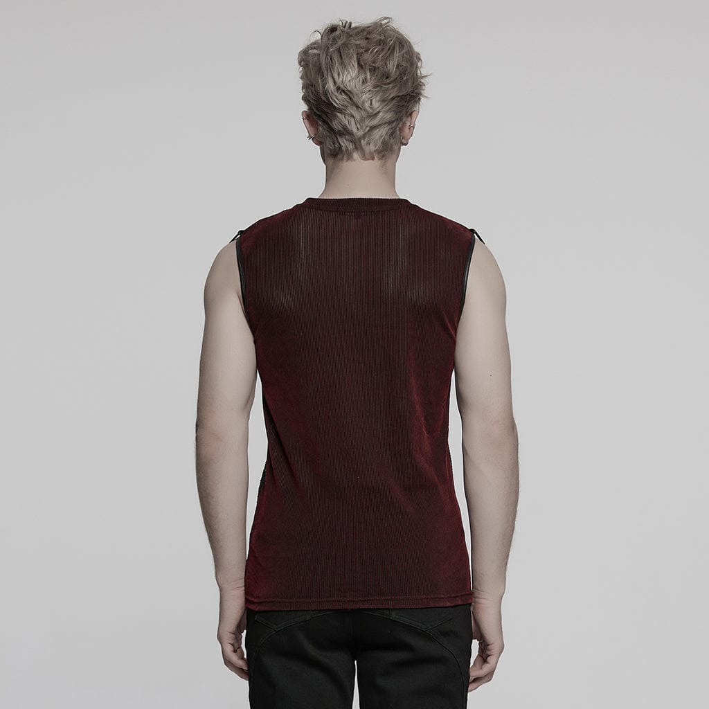 Red Static Sheer Mesh Vest
