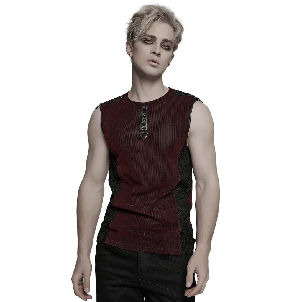 Red Static Sheer Mesh Vest