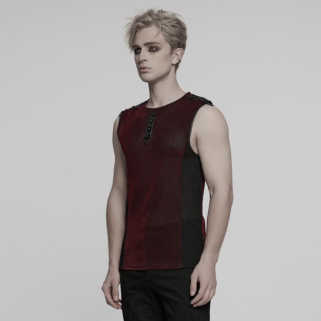 Red Static Sheer Mesh Vest