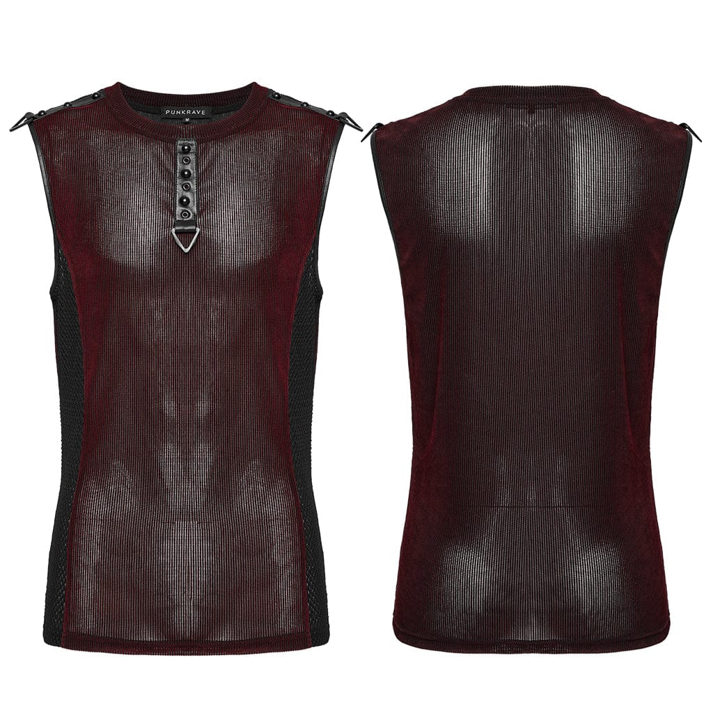 Red Static Sheer Mesh Vest