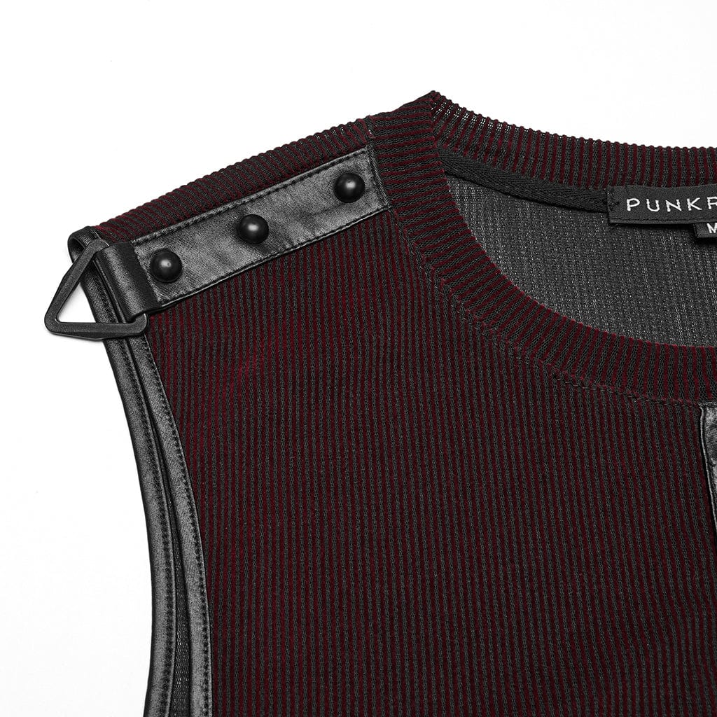 Red Static Sheer Mesh Vest