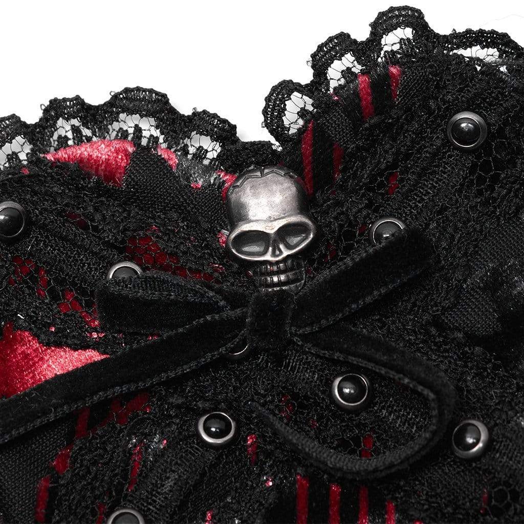 Bleeding Heart Skull Lace Patch