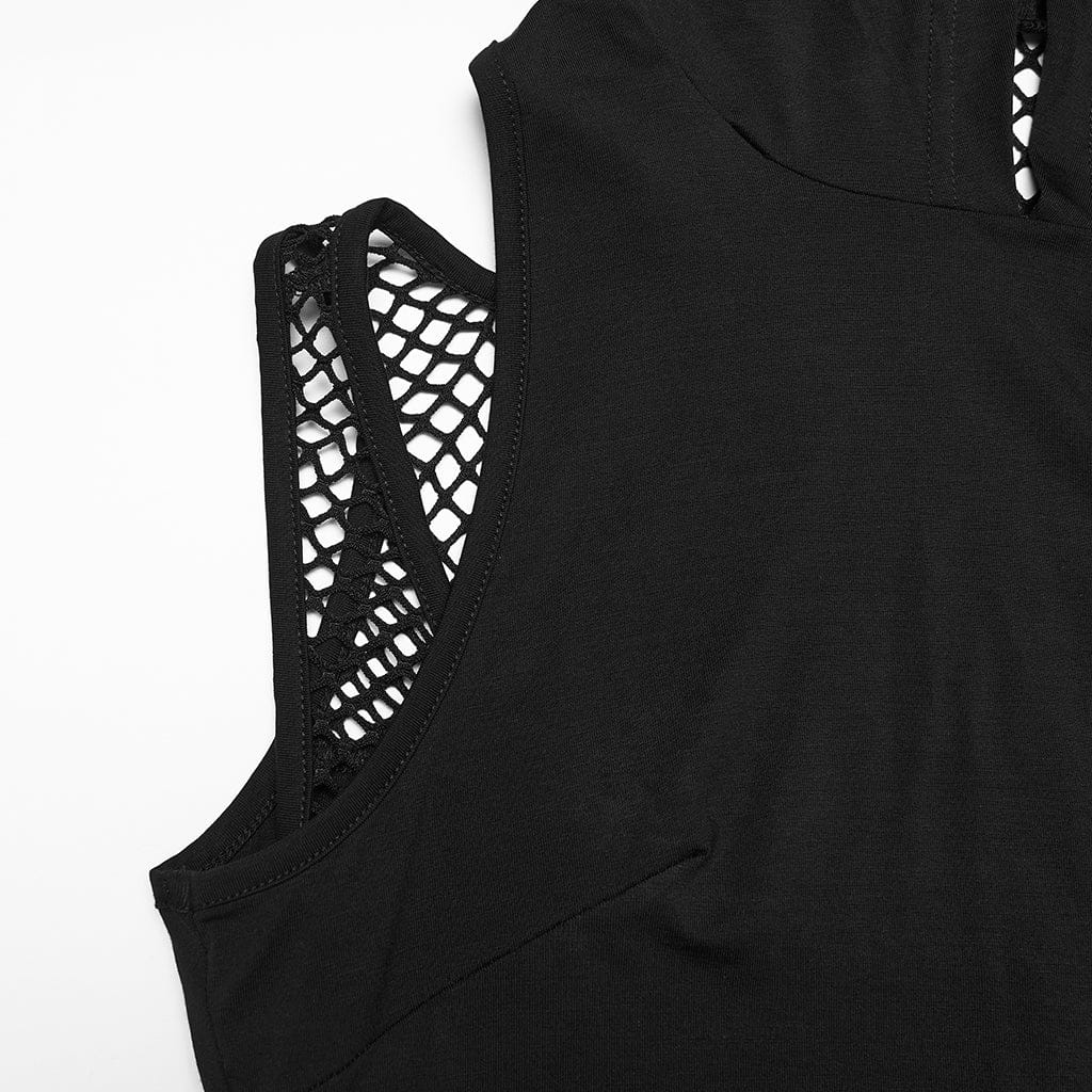 Null Sector Cutout Hooded Tank