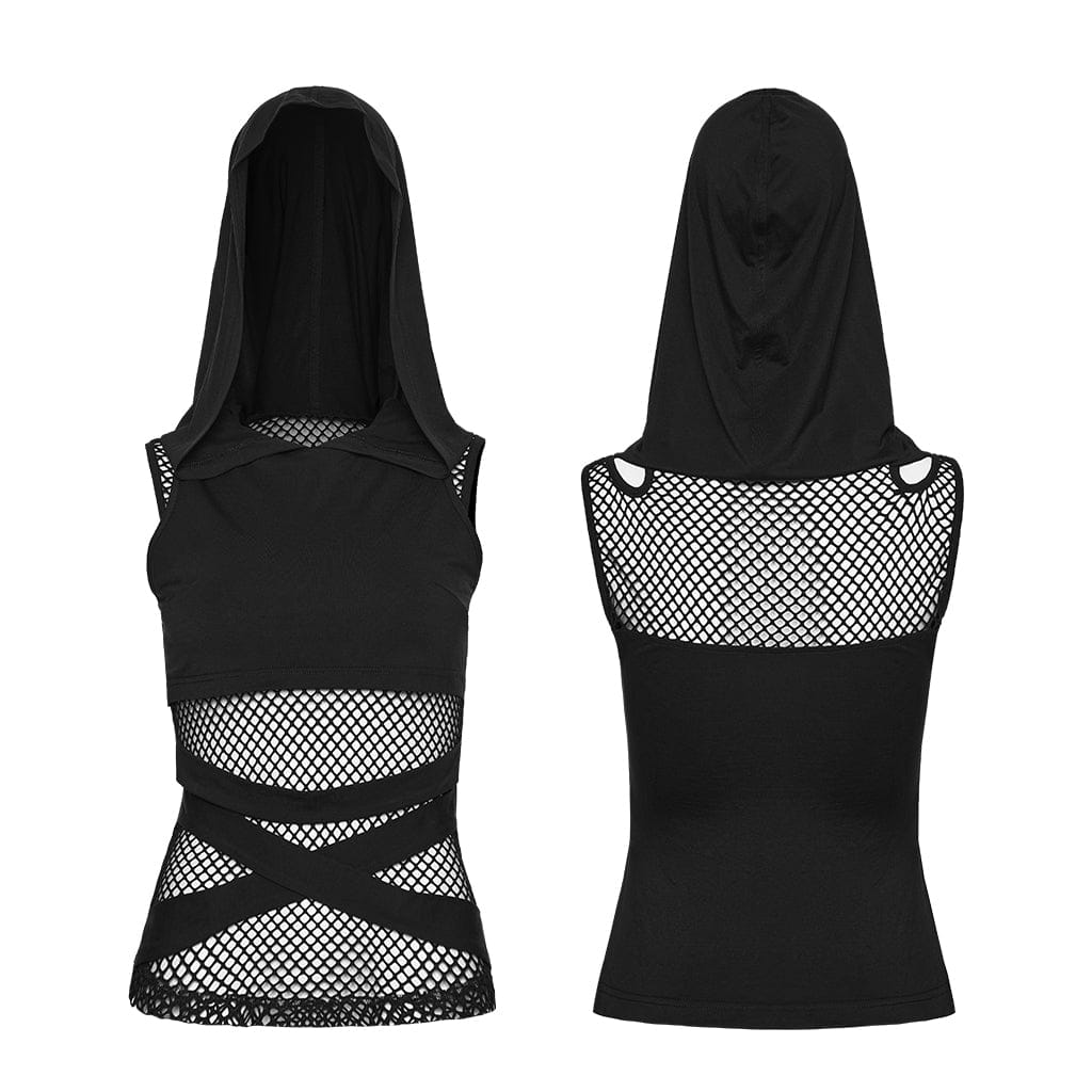 Null Sector Cutout Hooded Tank