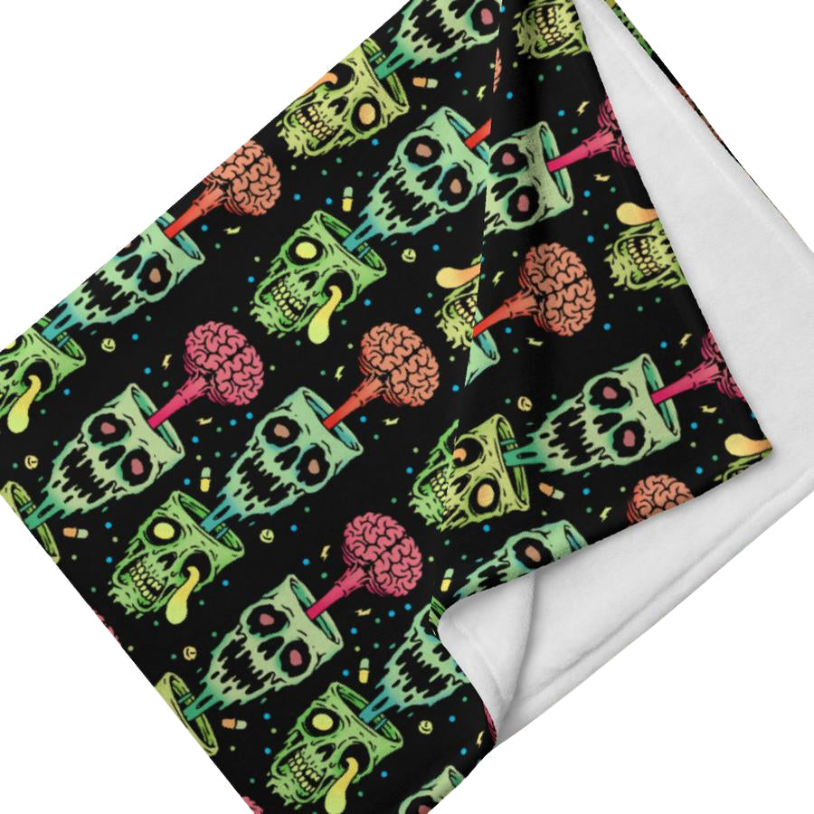 Zombie Rave Throw Blanket