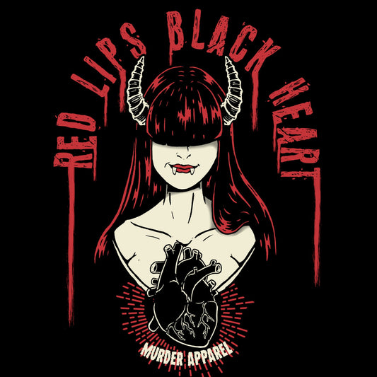 Red Lips Black Heart T-Shirt