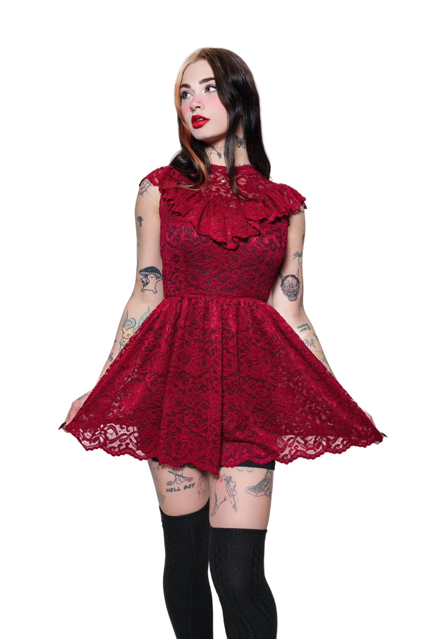 The Scarlet Mourning Lace Dress