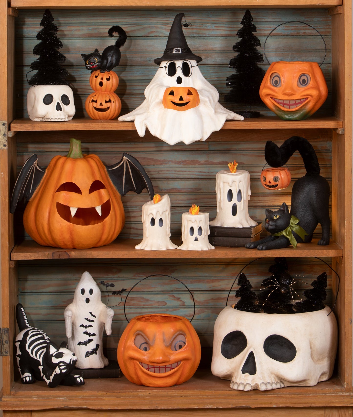 Skeleton Paper Mache Cat | Halloween Decor | Bethany Lowe