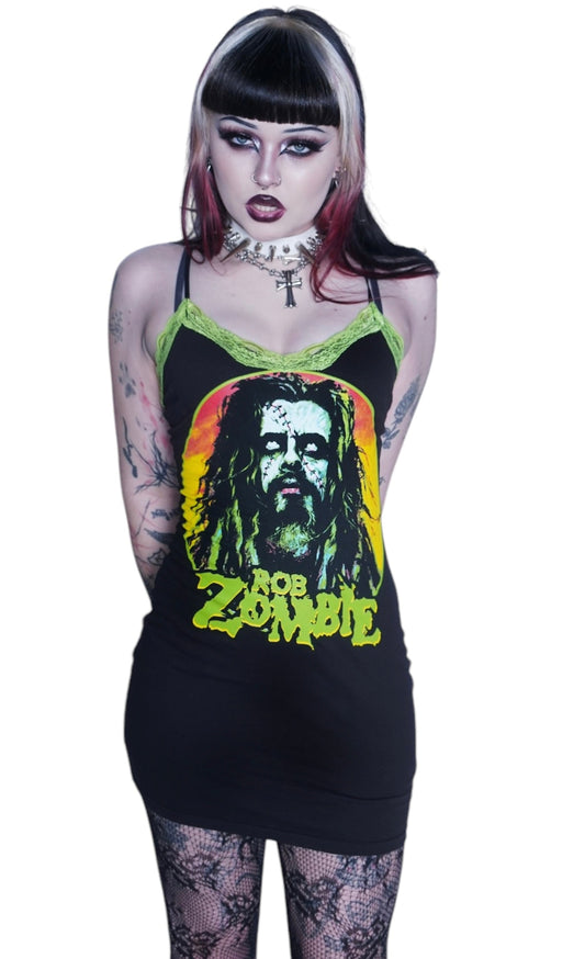 Rob Zombie Green Lace Strap Dress