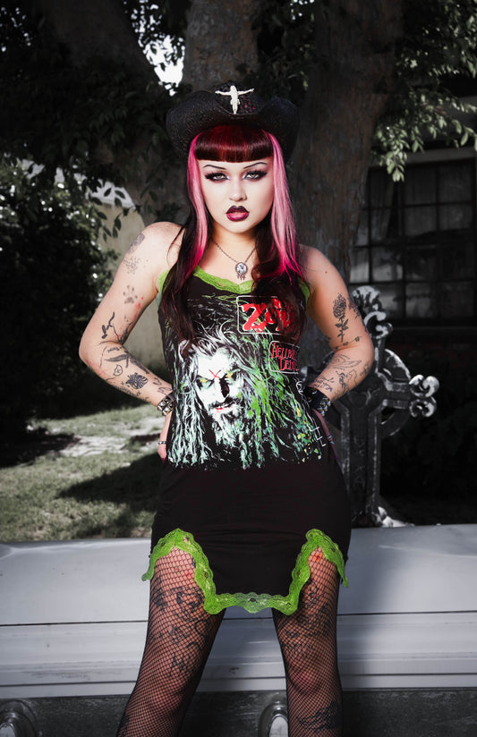 Rob Zombie Slit Lace Dress