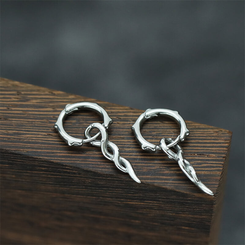 Simple Twist Rope Stainless Steel Hoop Earrings