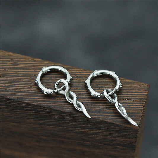 Simple Twist Rope Stainless Steel Hoop Earrings