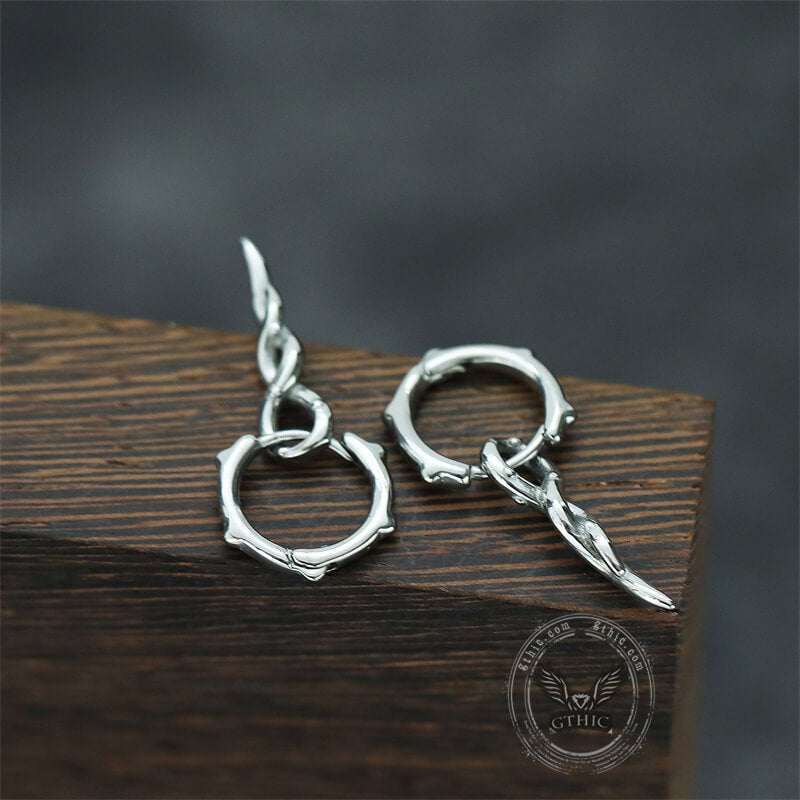 Simple Twist Rope Stainless Steel Hoop Earrings