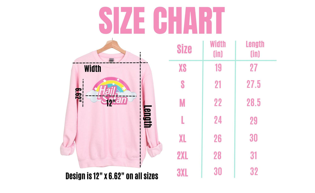 Hail Satan Pink Crewneck Sweatshirt - Unisex