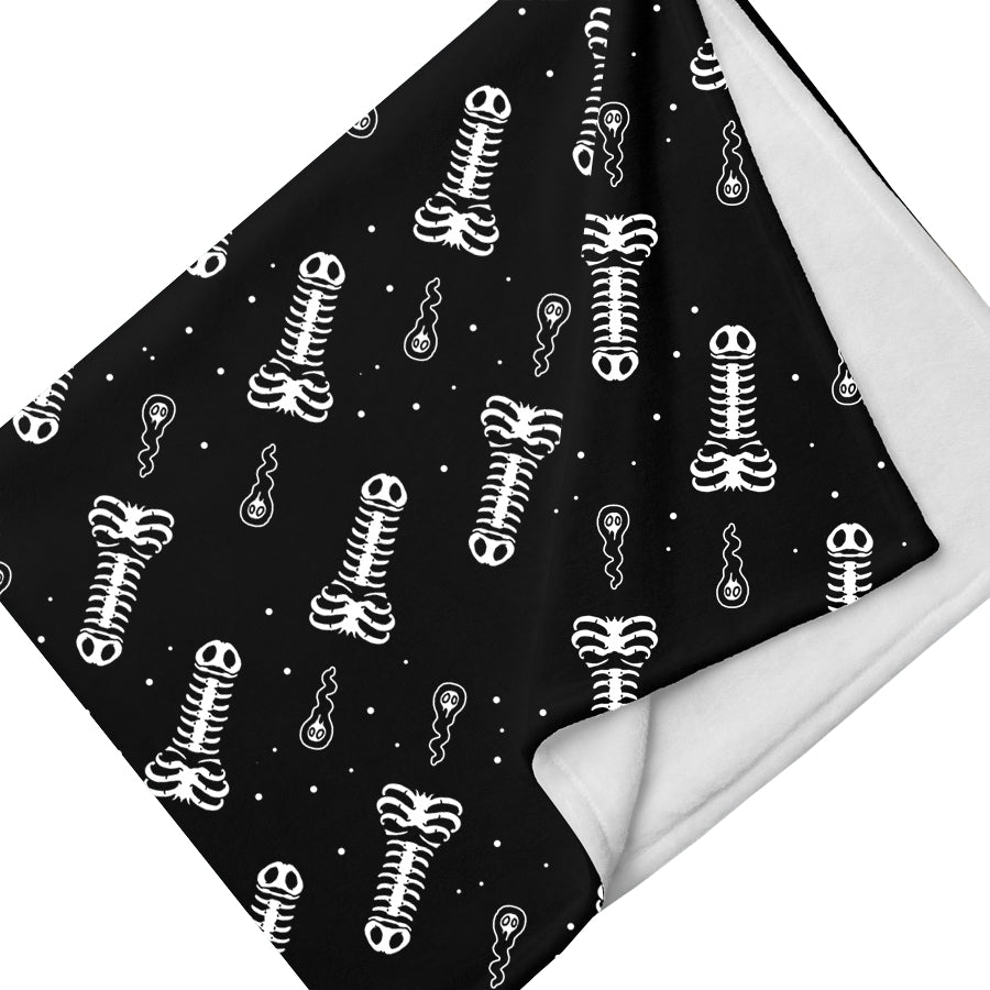 Skeleton Penis Boner Blanket