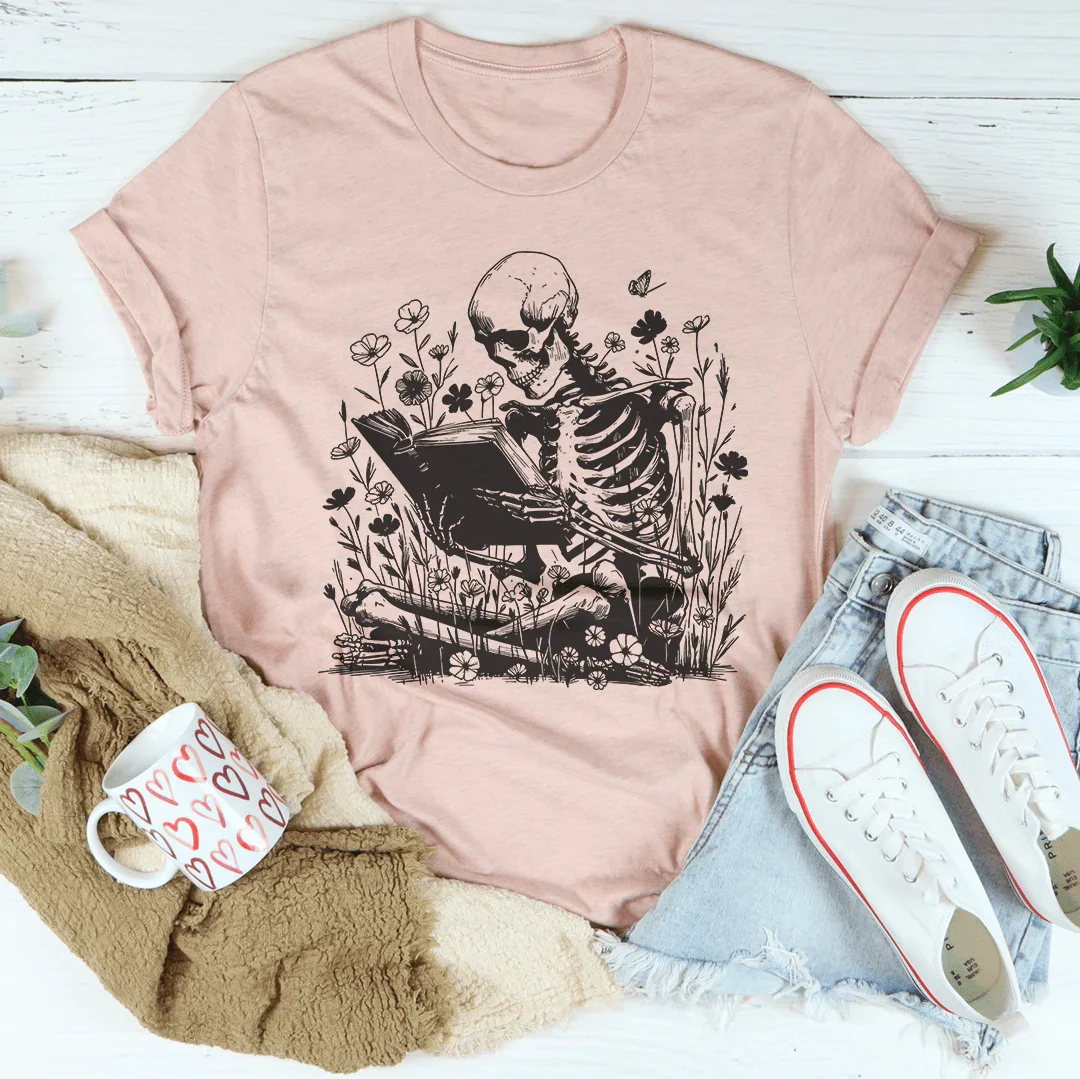 Skull With Books Tee