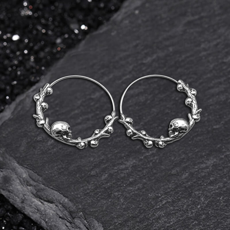 Skull Thorns Stainless Steel Earrings