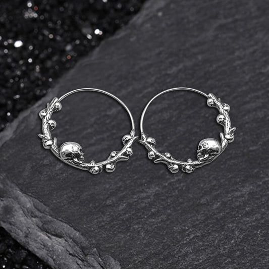 Skull Thorns Stainless Steel Earrings