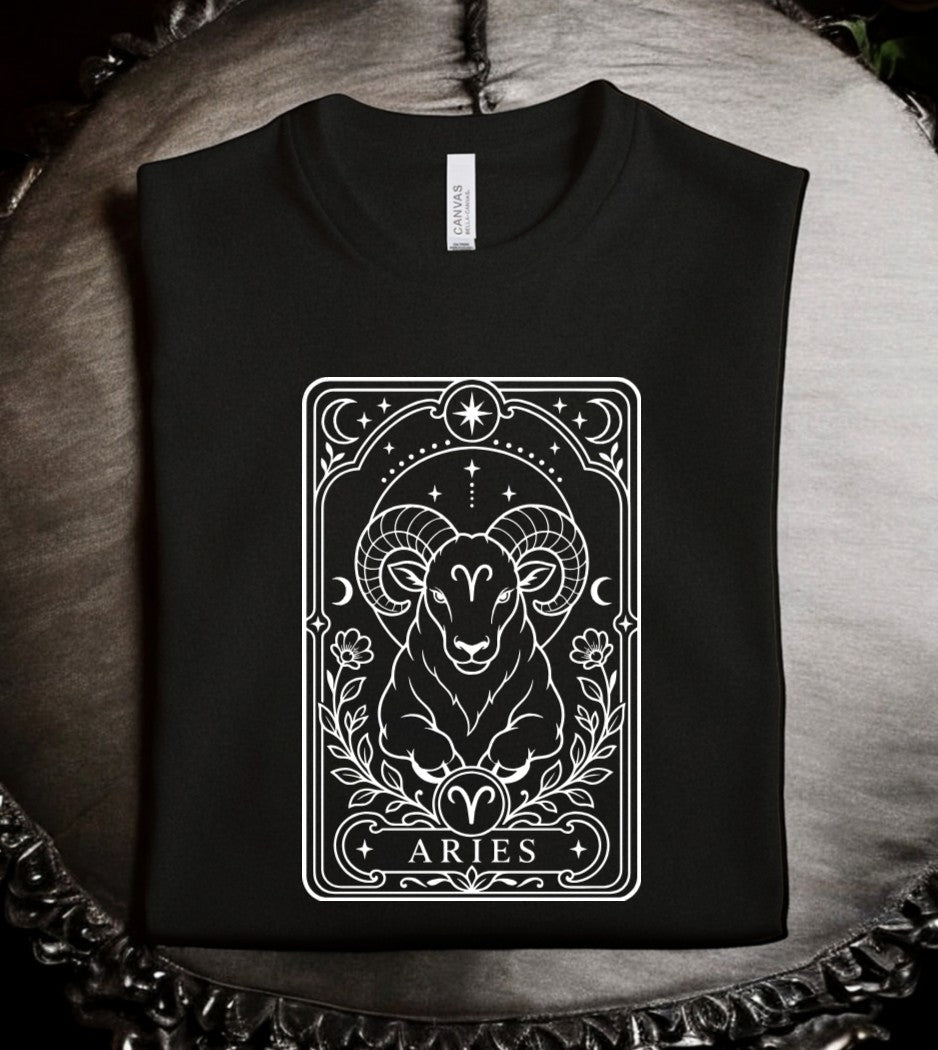 Aries Tarot - Available in T-Shirt, Pullover, Hoodie, Tank, Cropped t-shirt or Long Sleeve