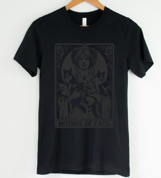 Black on Black - Mother of Cats Tarot - Available in T-Shirt, Pullover, Hoodie, Tank or Long Sleeve