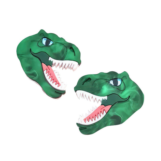 T Rex Dinosaur Brooch Set by Cherryloco Jewellery