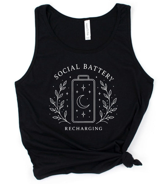 Social Battery Recharging - Available in T-Shirt, Pullover, Hoodie, Tank, Cropped t-shirt or Long Sleeve