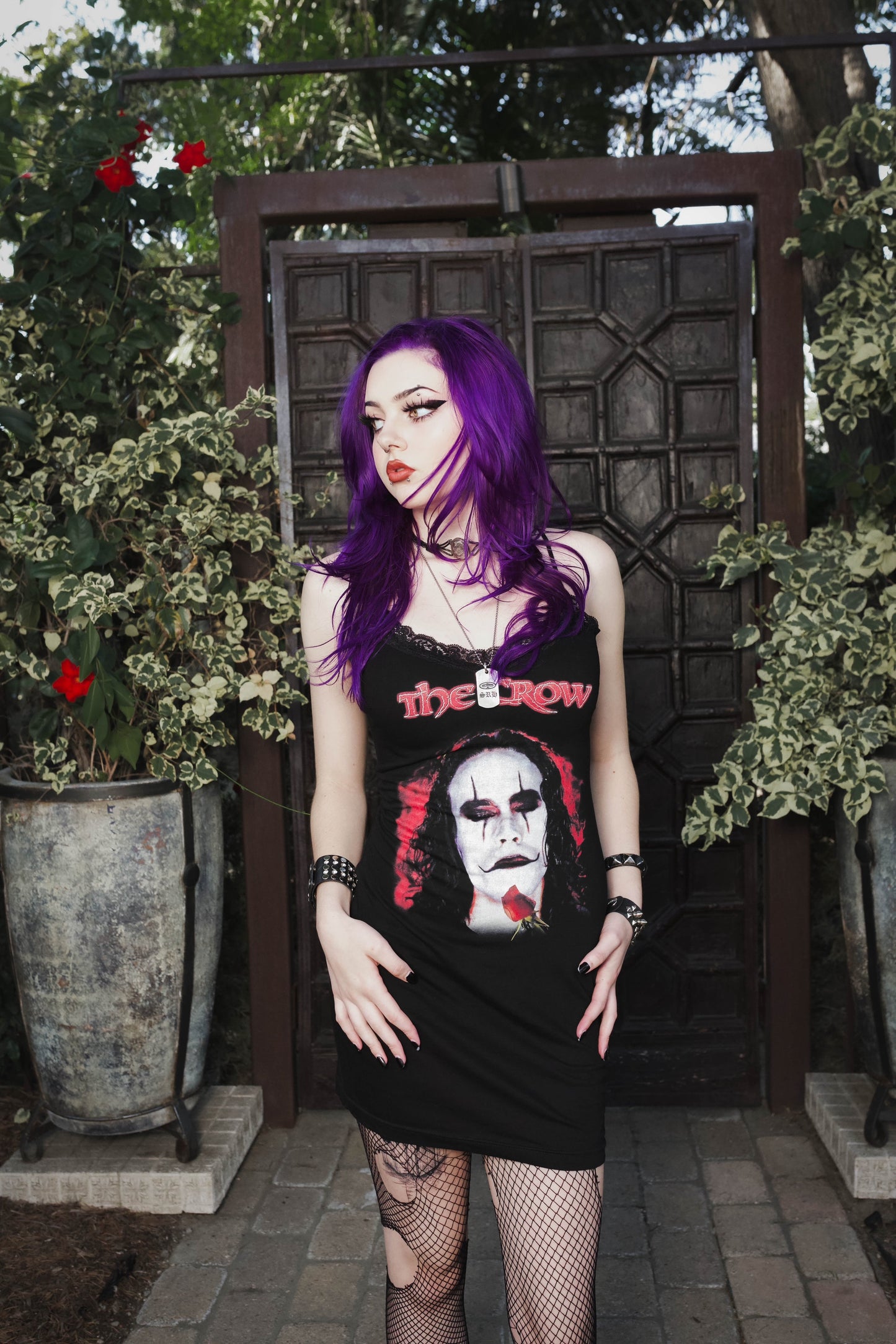The Crow Lace Strap Dress (Rose)