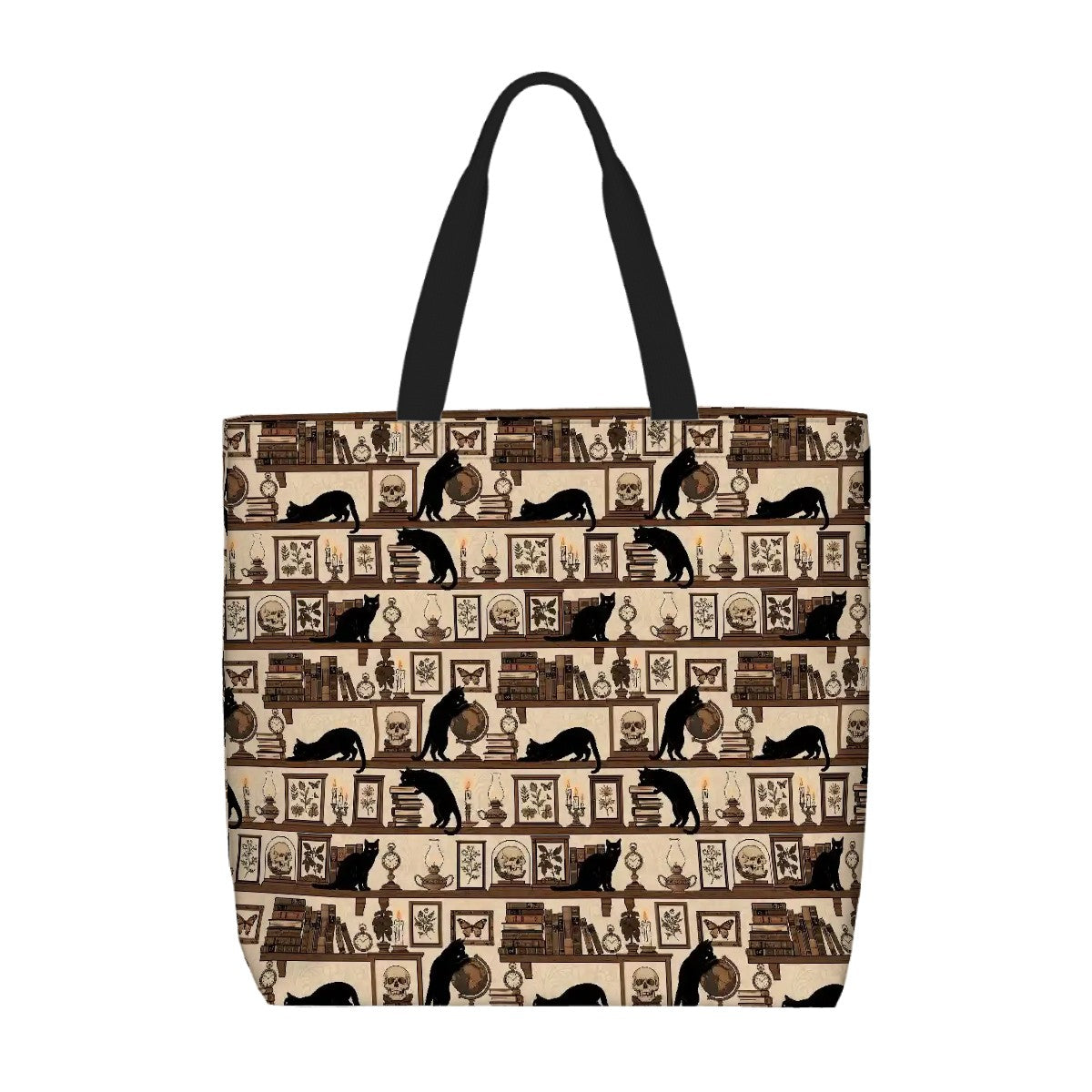 Printed Beach Bag / XL Tote Bag - academic cats