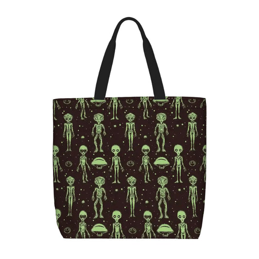 Printed Beach Bag / XL Tote Bag - aliens