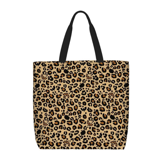 Printed Beach Bag / XL Tote Bag - batty leopard