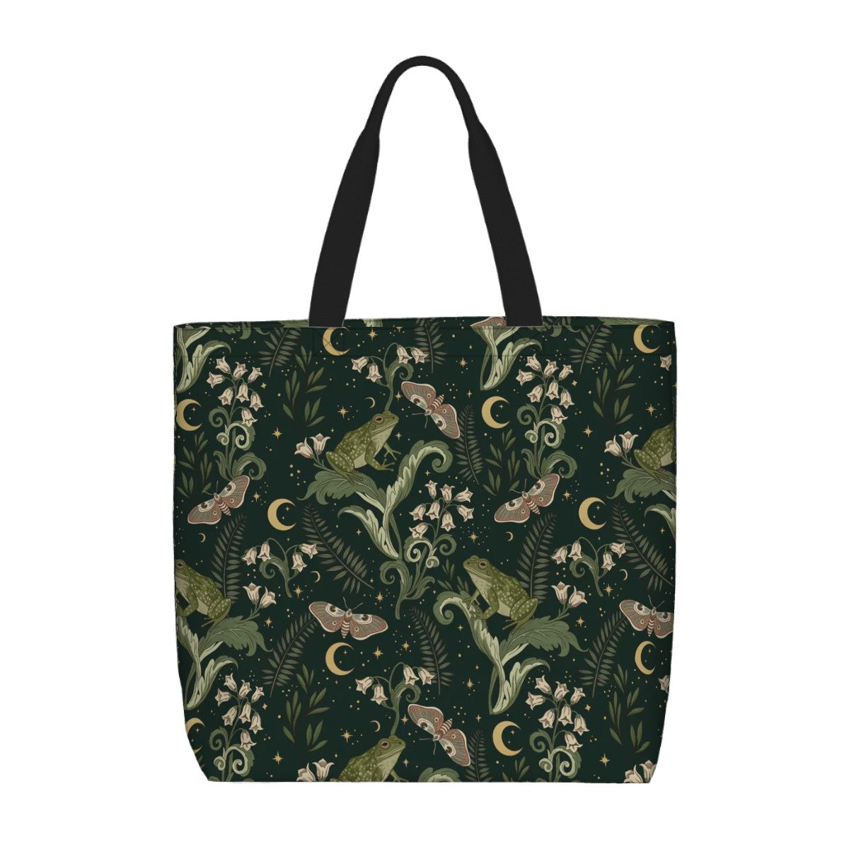 Printed Beach Bag / XL Tote Bag - Floral Frog