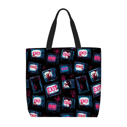 Printed Beach Bag / XL Tote Bag - Horror Exits