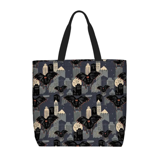 Printed Beach Bag / XL Tote Bag - mothman