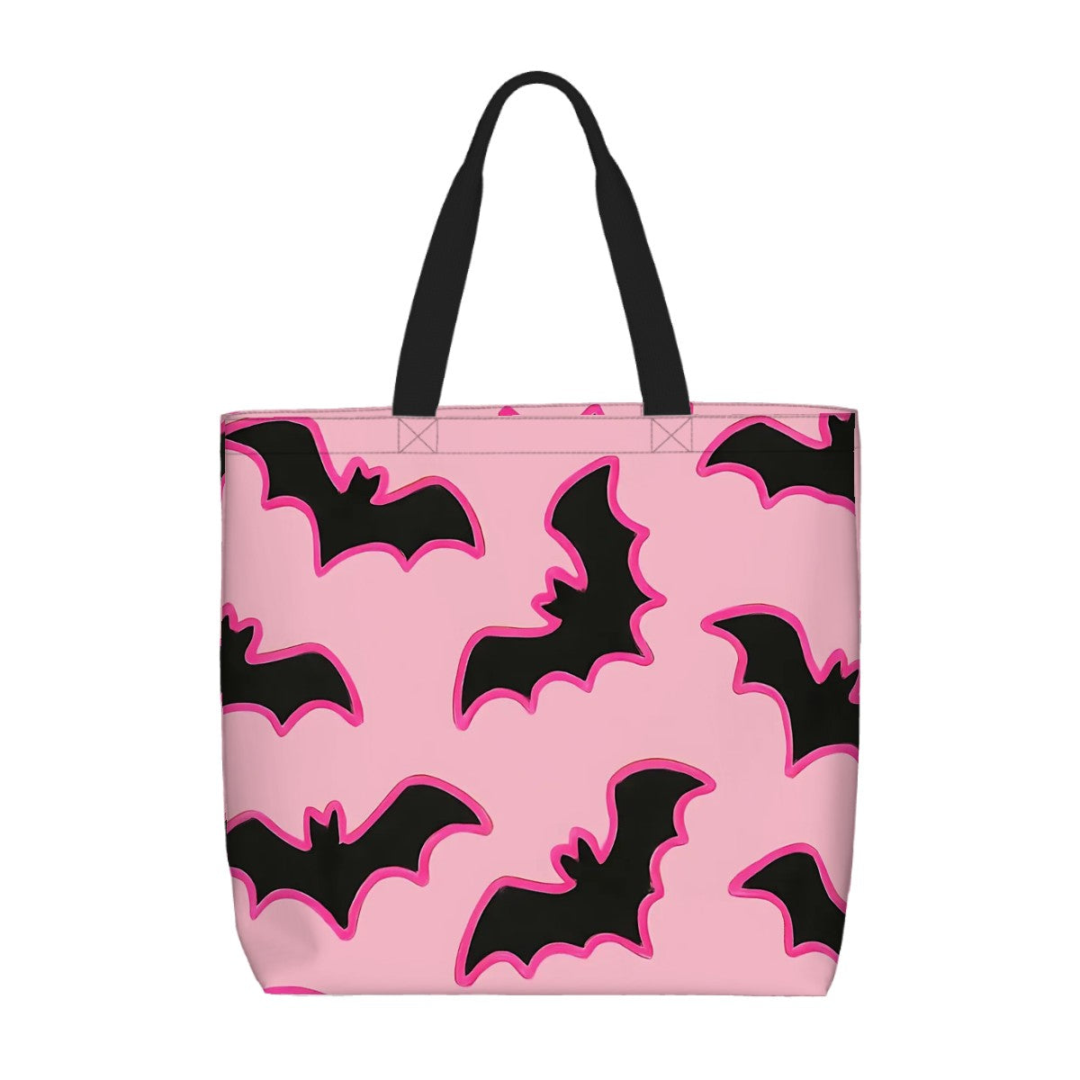 Printed Beach Bag / XL Tote Bag - pink bats