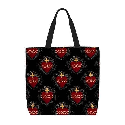 Printed Beach Bag / XL Tote Bag - Sacred Hearts