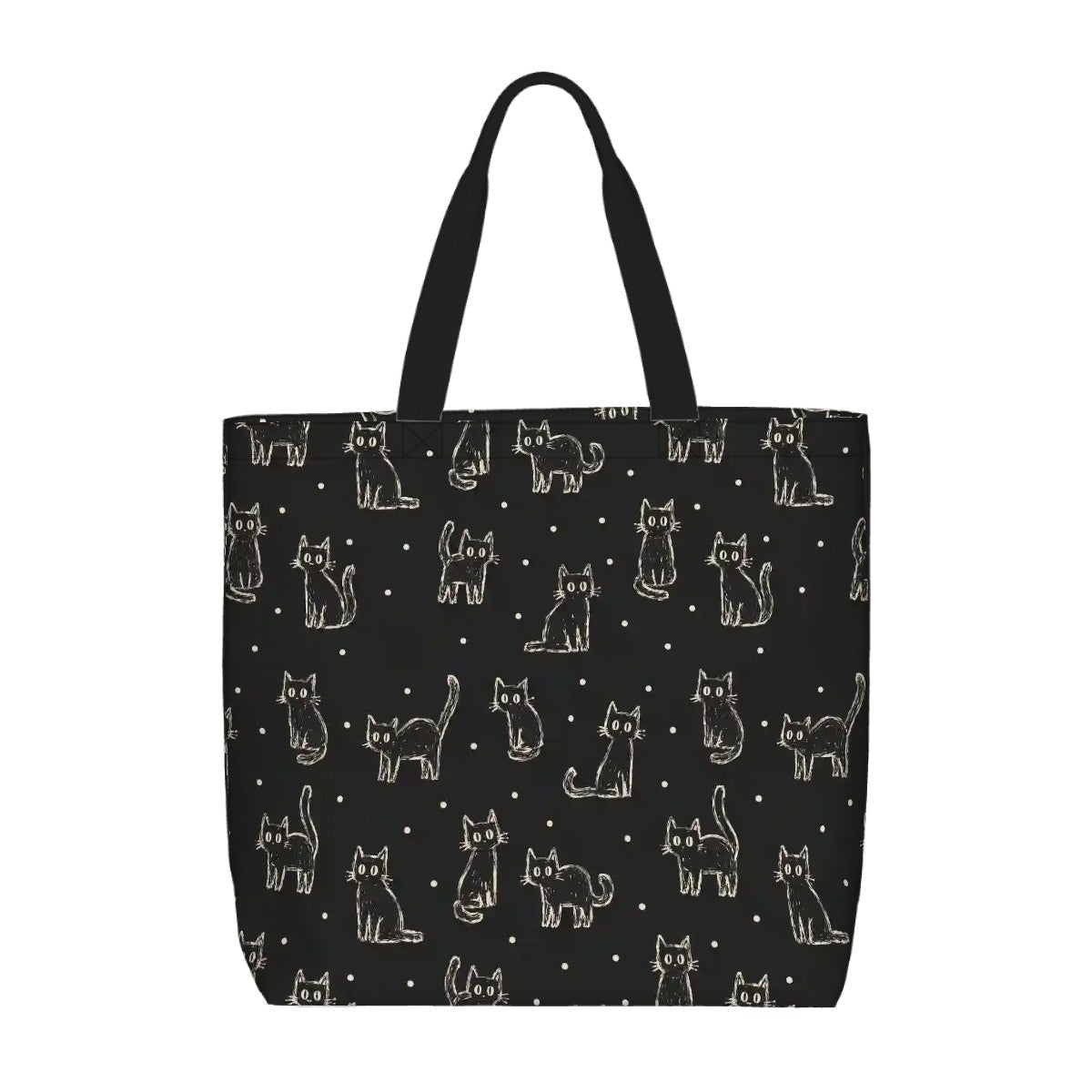 Printed Beach Bag / XL Tote Bag - Sketchy Cats