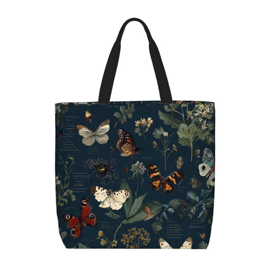 Printed Beach Bag / XL Tote Bag - Study of Butterflies