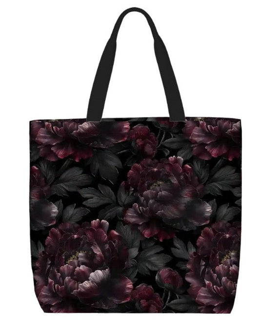Printed Beach Bag / XL Tote Bag - Gothic Peony