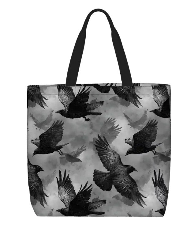 Printed Beach Bag / XL Tote Bag - Ravens