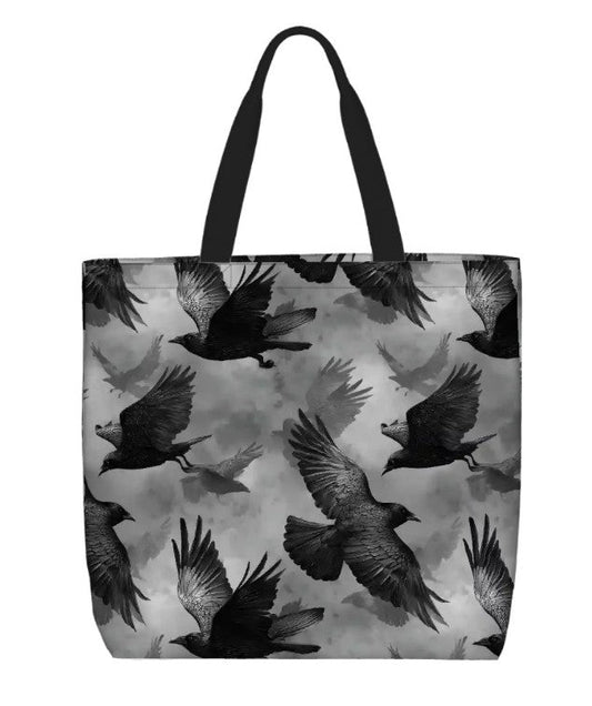 Printed Beach Bag / XL Tote Bag - Ravens
