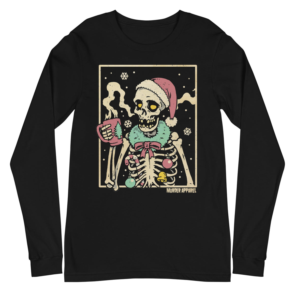Christmas Coffee Skeleton Long Sleeve Shirt