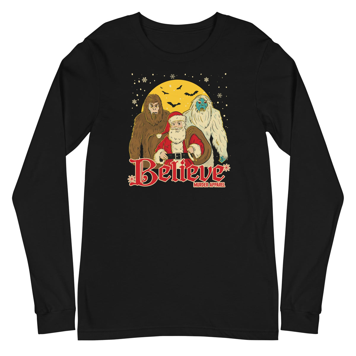 Bigfoot Yeti Santa Long Sleeve Shirt