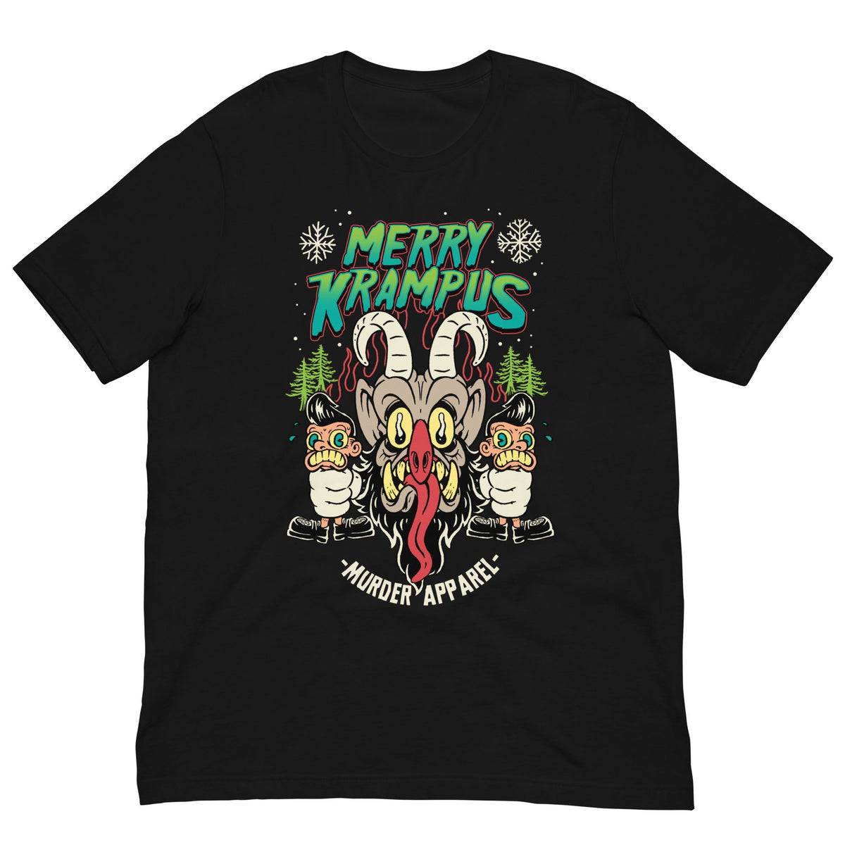 Merry Krampus Retro Neon T-Shirt
